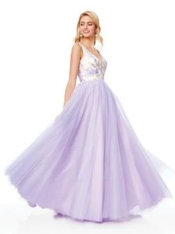 Formal Gowns Clarisse - 3768 Floral Plunging Sweetheart Tulle Gown