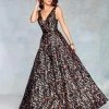 Clarisse - 3804 Plunging V-Neck Floral Evening Dress Formal Gowns 1 Clarisse - 3804 Plunging V-Neck Floral Evening Dress Formal Gowns