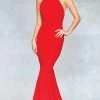 Clarisse - 3831 Halter Strap Glitter Jersey Mermaid Gown Formal Gowns