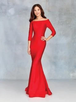 Formal Gowns Clarisse - 3841 Quarter Length Sleeve Silky Jersey Mermaid Gown