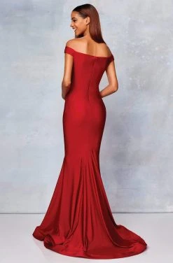 Clarisse - 3845 Off Shoulder Silk Jersey Mermaid Gown