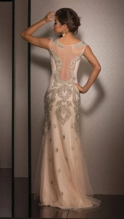 Clarisse - 4506 Scoop Applique Sheath Evening Gown 5 Clarisse - 4506 Scoop Applique Sheath Evening Gown