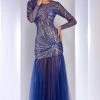 Clarisse - 4748 Long-Sleeved Sheer And Beaded Evening Gown 2 Clarisse - 4748 Long-Sleeved Sheer And Beaded Evening Gown