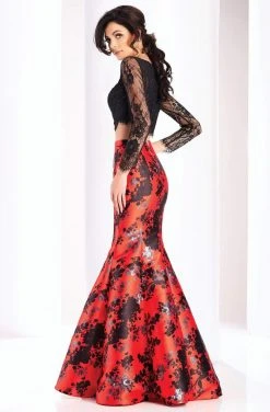Formal Gowns Clarisse - 4808 Two Piece Long Sleeves Floral Mermaid Gown