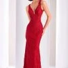 Formal Gowns Clarisse - 4823 Embellished V-neck Dress 2 Formal Gowns Clarisse - 4823 Embellished V-neck Dress