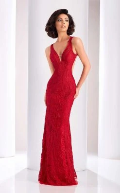 Formal Gowns Clarisse - 4823 Embellished V-neck Dress