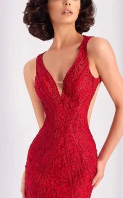 Formal Gowns Clarisse - 4823 Embellished V-neck Dress