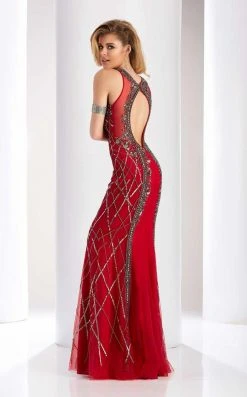 Clarisse - 4831 Illusion Jewel Beaded Gown Formal Gowns 9 Clarisse - 4831 Illusion Jewel Beaded Gown Formal Gowns