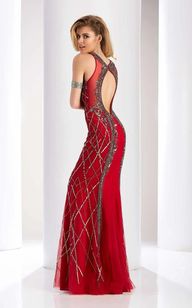 Clarisse - 4831 Illusion Jewel Beaded Gown Formal Gowns 5 Clarisse - 4831 Illusion Jewel Beaded Gown Formal Gowns