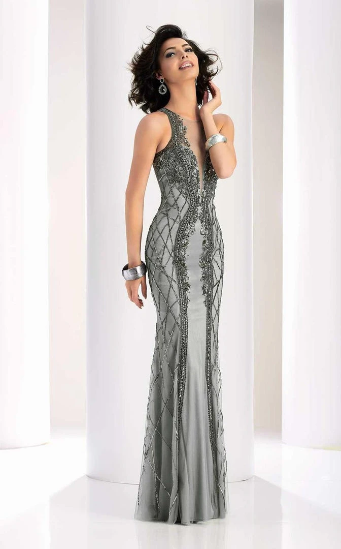 Clarisse - 4831 Illusion Jewel Beaded Gown Formal Gowns 7 Clarisse - 4831 Illusion Jewel Beaded Gown Formal Gowns
