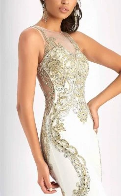 Formal Gowns Clarisse - 4853 Gilded Glittering Illusion Evening Gown