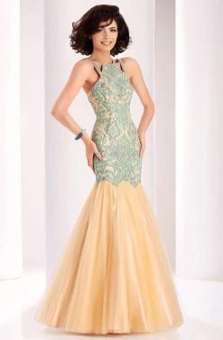 Clarisse - 4856 Beaded Ruffled Mermaid Gown