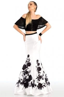 Formal Gowns Clarisse - 4906 Lace Off-Shoulder Two-Piece Mermaid Gown