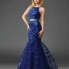 Formal Gowns Clarisse - 4928 Halter Neck Two-Piece Sequined Mermaid Gown 2 Formal Gowns Clarisse - 4928 Halter Neck Two-Piece Sequined Mermaid Gown