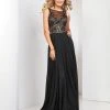 Clarisse - 4944 Beaded Bateau Pleated Gown