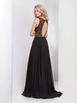 Clarisse - 4944 Beaded Bateau Pleated Gown 5 Clarisse - 4944 Beaded Bateau Pleated Gown