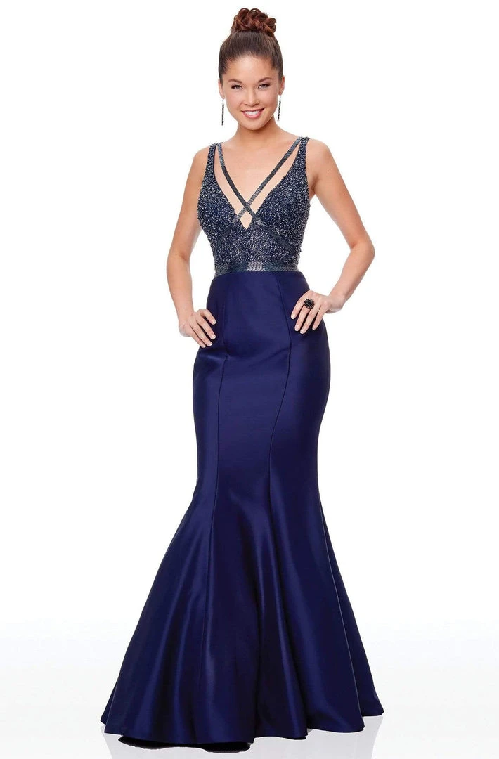 Clarisse - 5027 Beaded Plunging V-neck Mermaid Dress Formal Gowns 3 Clarisse - 5027 Beaded Plunging V-neck Mermaid Dress Formal Gowns