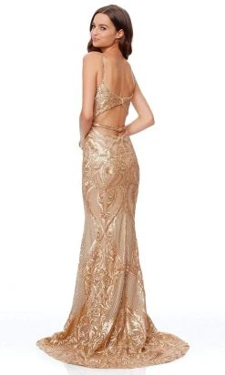 Clarisse - 5057 Sequined Plunging V-neck Trumpet Dress Formal Gowns 5 Clarisse - 5057 Sequined Plunging V-neck Trumpet Dress Formal Gowns