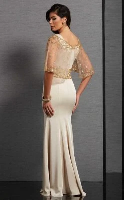 Formal Gowns Clarisse - 6302 Fitted Capelet Evening Gown 5 Formal Gowns Clarisse - 6302 Fitted Capelet Evening Gown