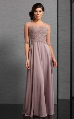 Clarisse - 6306 Embellished Illusion Lace Evening Gown Formal Gowns