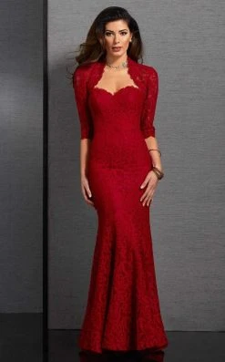 Clarisse - 6308 Lace Mermaid Gown With Bolero Formal Gowns