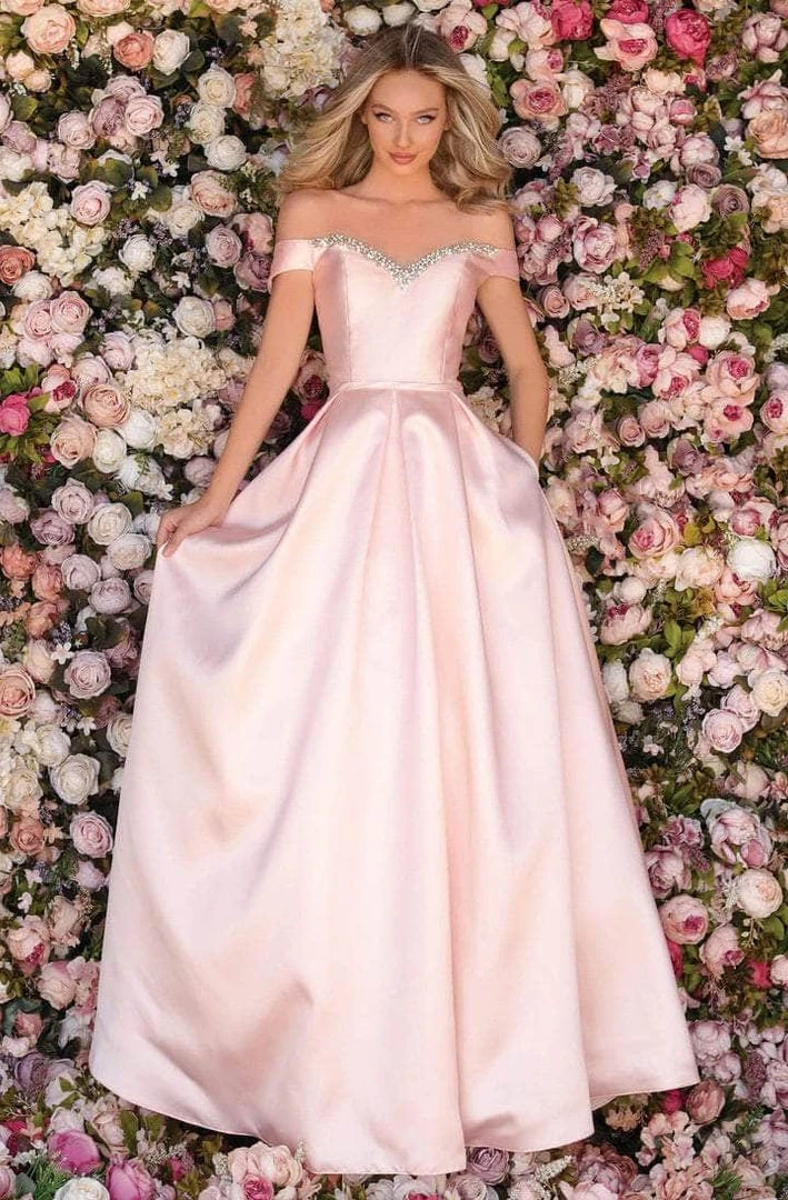 Clarisse - 8057 Off Shoulder Sweetheart Neck Long Gown - 1 Pc Powder Blue In Size 4 Available Formal Gowns 3 Clarisse - 8057 Off Shoulder Sweetheart Neck Long Gown - 1 Pc Powder Blue In Size 4 Available Formal Gowns