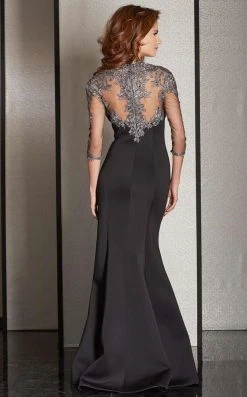 Clarisse - M6204 Quarter Sleeved Embroidered Long Gown Formal Gowns