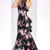 Formal Gowns Clarisse Prom - 3421 Halter Floral Mikado Mermaid Gown