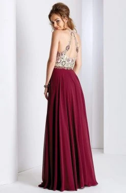 Clarisse Prom - 3529 Halter Metallic Lace Long Prom Dress Formal Gowns 5 Clarisse Prom - 3529 Halter Metallic Lace Long Prom Dress Formal Gowns