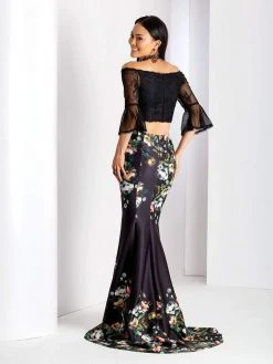 Formal Gowns Clarisse Prom - 3566 Lace Bell Sleeve Floral Prom Dress 5 Formal Gowns Clarisse Prom - 3566 Lace Bell Sleeve Floral Prom Dress