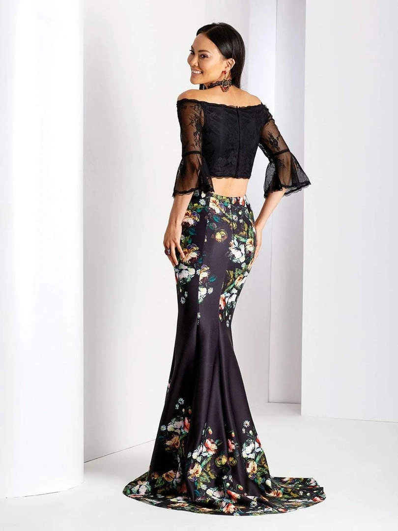 Formal Gowns Clarisse Prom - 3566 Lace Bell Sleeve Floral Prom Dress 4 Formal Gowns Clarisse Prom - 3566 Lace Bell Sleeve Floral Prom Dress