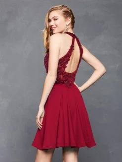 Cocktail Dresses Clarisse - S3528 Lace Halter Neck Chiffon A-line Dress 5 Cocktail Dresses Clarisse - S3528 Lace Halter Neck Chiffon A-line Dress