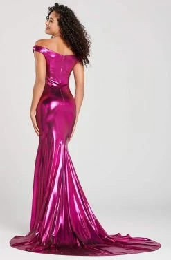 Colette For Mon Cheri - CL12002 Off-Shoulder Trumpet Dress With Train