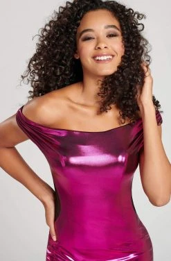 Colette For Mon Cheri - CL12002 Off-Shoulder Trumpet Dress With Train