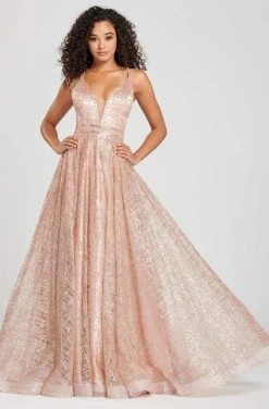 Colette For Mon Cheri - CL12008 Glittered Fitted Long Dress