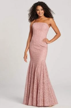 Formal Gowns Colette For Mon Cheri - CL12059 Strapless Lace Mermaid Dress