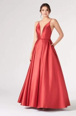 Formal Gowns Colette For Mon Cheri - CL19827LS Plain Sleeveless Long Ballgown