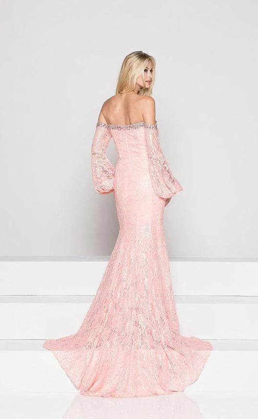 Formal Gowns Colors Dress 1854 Long Bishop Sleeve Off Shoulder Lace Gown 4 Formal Gowns Colors Dress 1854 Long Bishop Sleeve Off Shoulder Lace Gown
