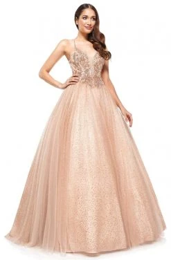 Formal Gowns Colors Dress - 2264 Plunging Crystal Motif Glitter Gown 12 Formal Gowns Colors Dress - 2264 Plunging Crystal Motif Glitter Gown