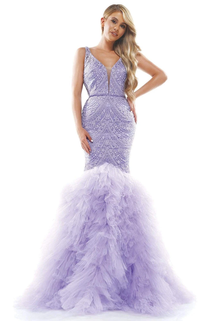 Colors Dress - 2362 Embellished Bodice Ruffled Mesh Mermaid Dress Formal Gowns 3 Colors Dress - 2362 Embellished Bodice Ruffled Mesh Mermaid Dress Formal Gowns