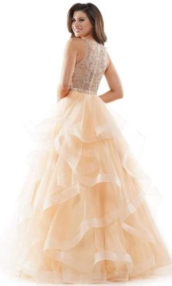 Colors Dress - 2613 Beaded Deep V Neck A-line Gown