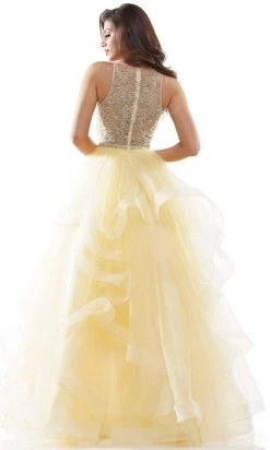 Colors Dress - 2613 Beaded Deep V Neck A-line Gown