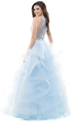 Colors Dress - 2613 Beaded Deep V Neck A-line Gown