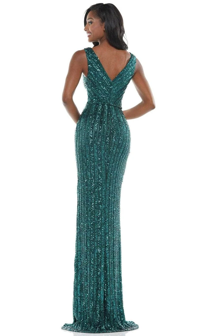 Colors Dress - G1042 Sleeveless V-neck Sequined Long Gown - 1 Pc Wine In Size 18 Available Formal Gowns 4 Colors Dress - G1042 Sleeveless V-neck Sequined Long Gown - 1 Pc Wine In Size 18 Available Formal Gowns