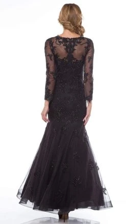 Formal Gowns Colors Dress - G665 Long Sleeve Lace Illusion Mermaid Gown - 1 Pc Black In Size 10 And 1 Pc Red In Size 10 Available