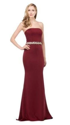 Colors Dress - Jewel Adorned Long Sheath Gown 1541 - 1 Pc Royal In Size 6 And 1 Pc Wine In Size 6 Available Formal Gowns