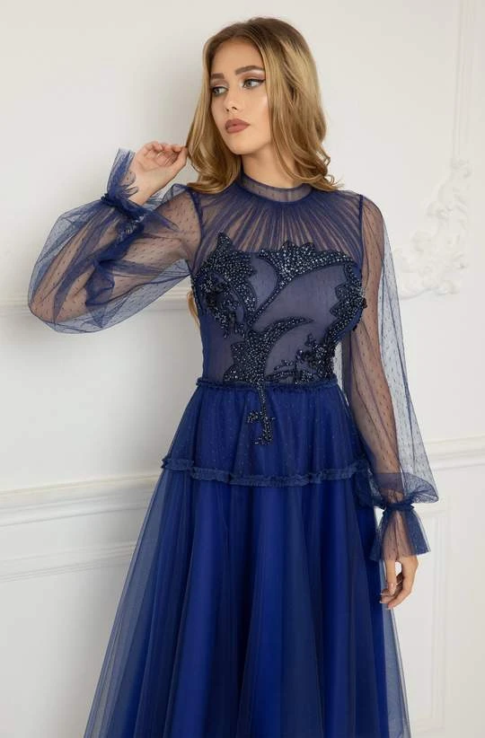 Cristallini - Knee Length Sequin Appliqued High Neck Dress SKA1026 - 1 Pc Royal Blue In Size 3XL Available Cocktail Dresses 6 Cristallini - Knee Length Sequin Appliqued High Neck Dress SKA1026 - 1 Pc Royal Blue In Size 3XL Available Cocktail Dresses