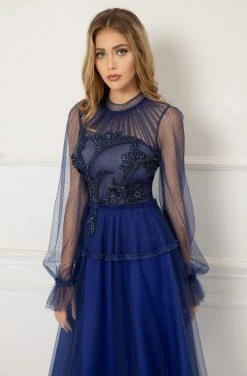 Cristallini - Knee Length Sequin Appliqued High Neck Dress SKA1026 - 1 Pc Royal Blue In Size 3XL Available Cocktail Dresses 11 Cristallini - Knee Length Sequin Appliqued High Neck Dress SKA1026 - 1 Pc Royal Blue In Size 3XL Available Cocktail Dresses