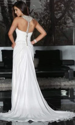 Da Vinci Bridal Da Vinci - Ruched Chiffon A-line Bridal Dress 50197 - 1 Pc White In Size 18 Available