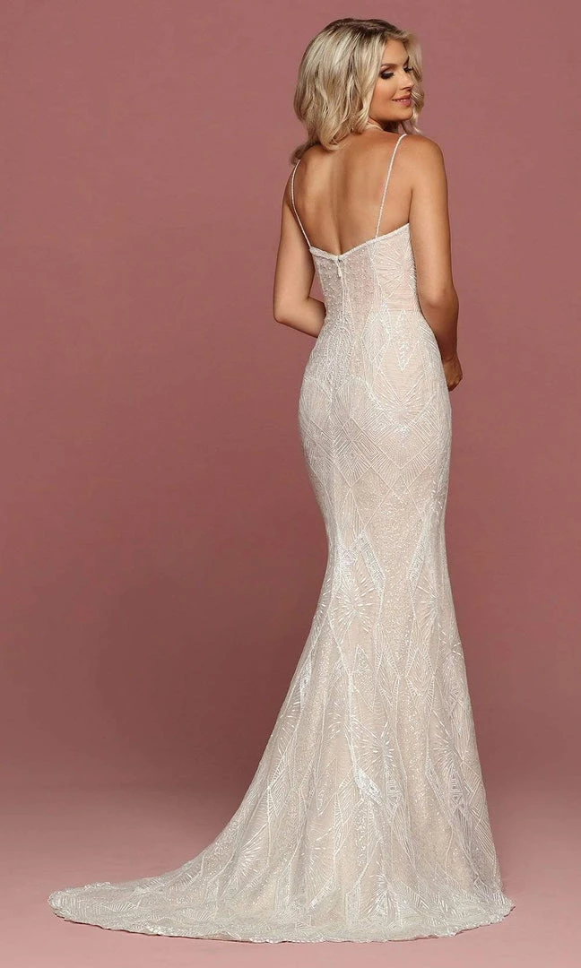 Da Vinci Bridal Formal Gowns Da Vinci - Spaghetti Strap Beaded Bridal Gown 50480 - 1 Pc Ivory/Ivory In Size 8 Available 4 Da Vinci Bridal Formal Gowns Da Vinci - Spaghetti Strap Beaded Bridal Gown 50480 - 1 Pc Ivory/Ivory In Size 8 Available